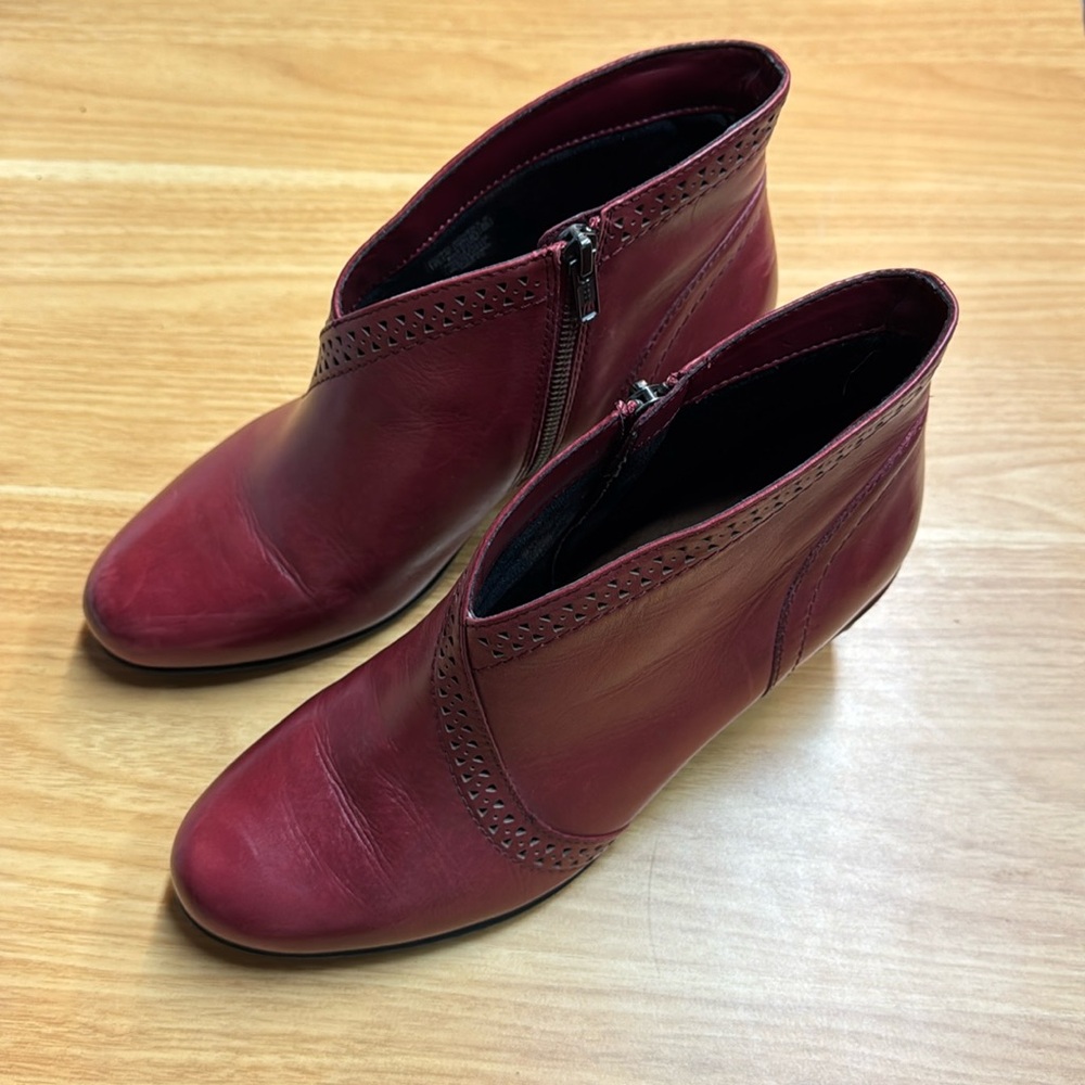 Rockport Red Leather Ankle Boots
